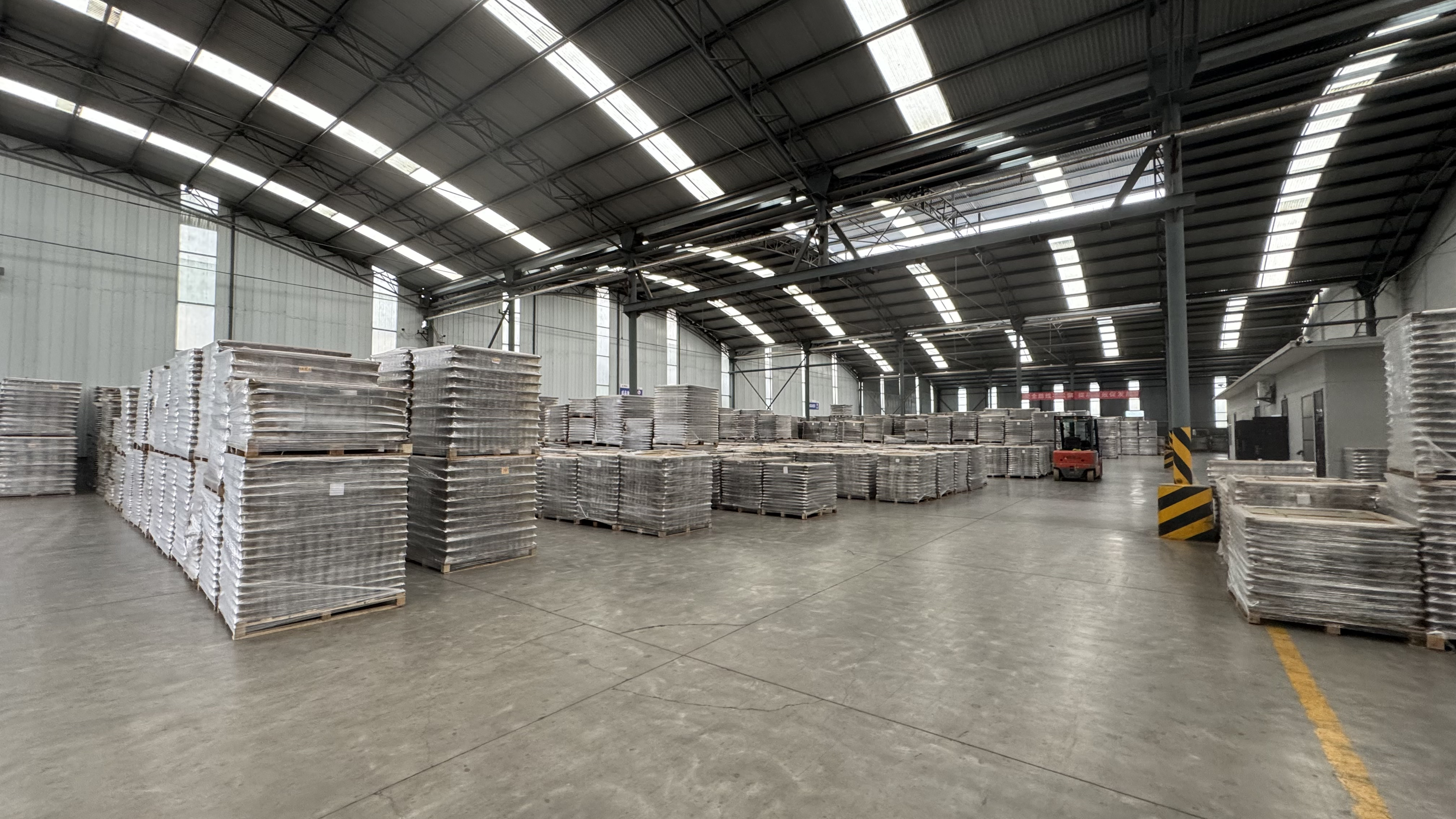 Finished glassware prepared for packing and shipment