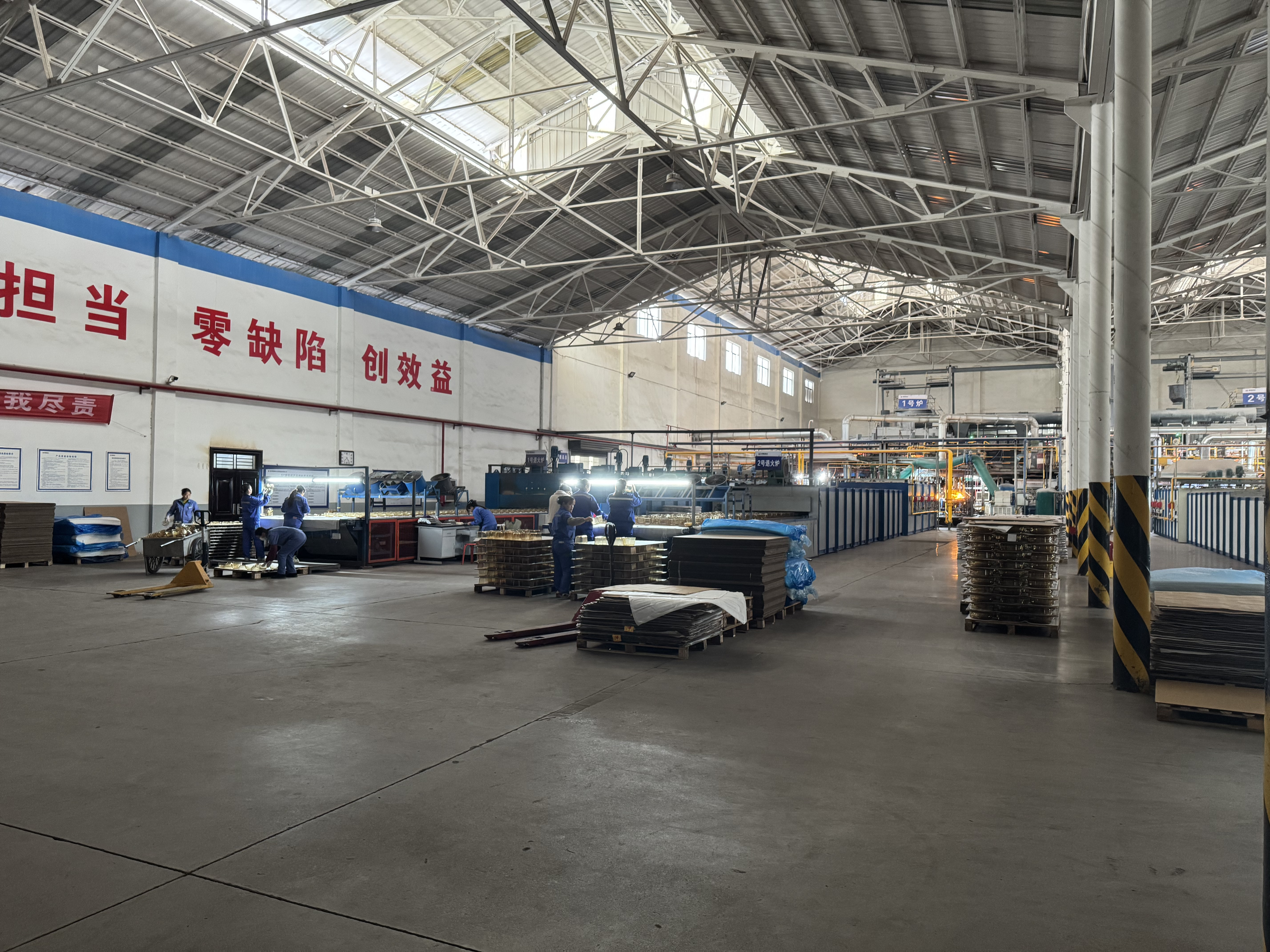 Glassware production area inside Baoji Yucai Glass Group