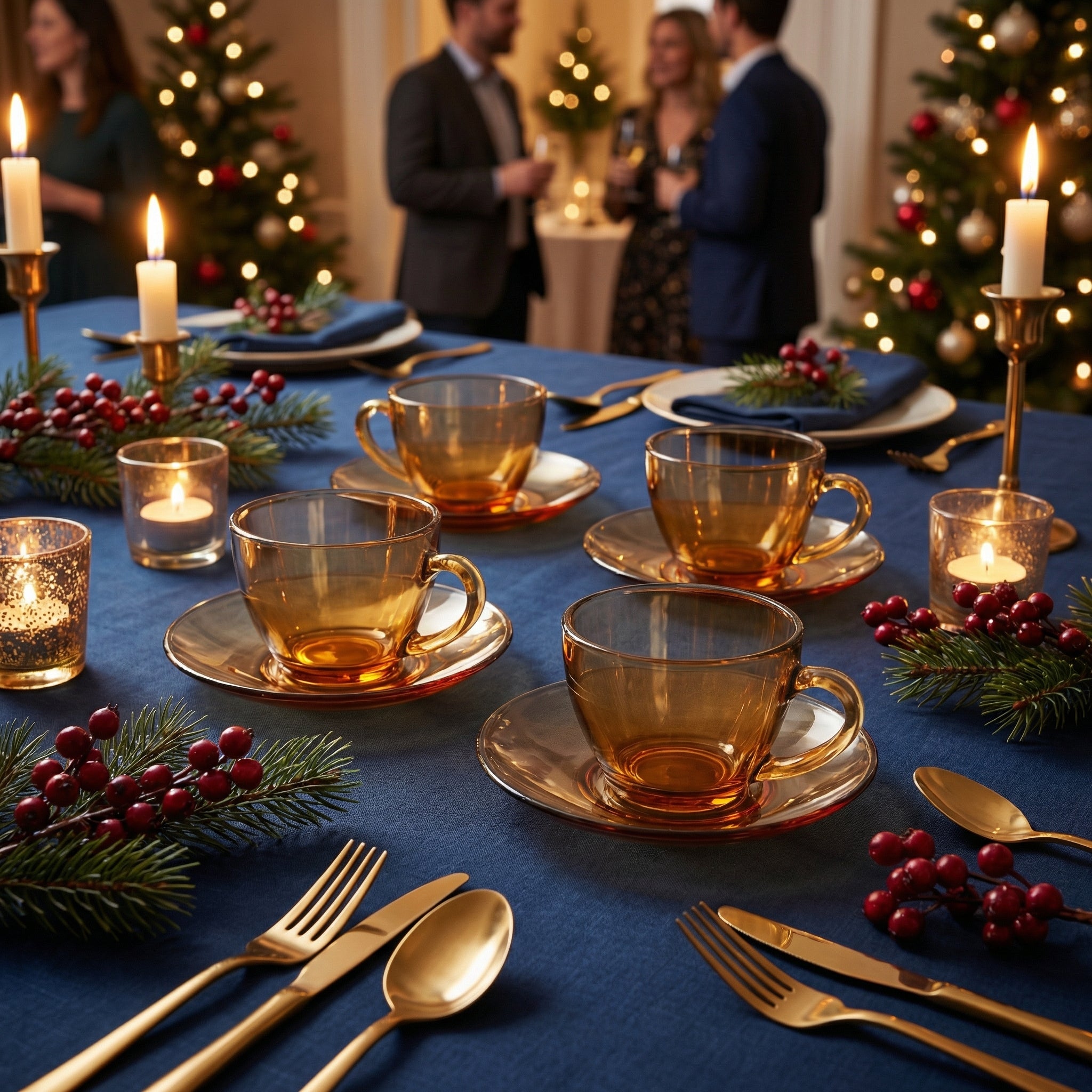 Sola & Sienna Glow 8 oz amber high borosilicate glass coffee cup and 6.3 inch saucer set for espresso and latte