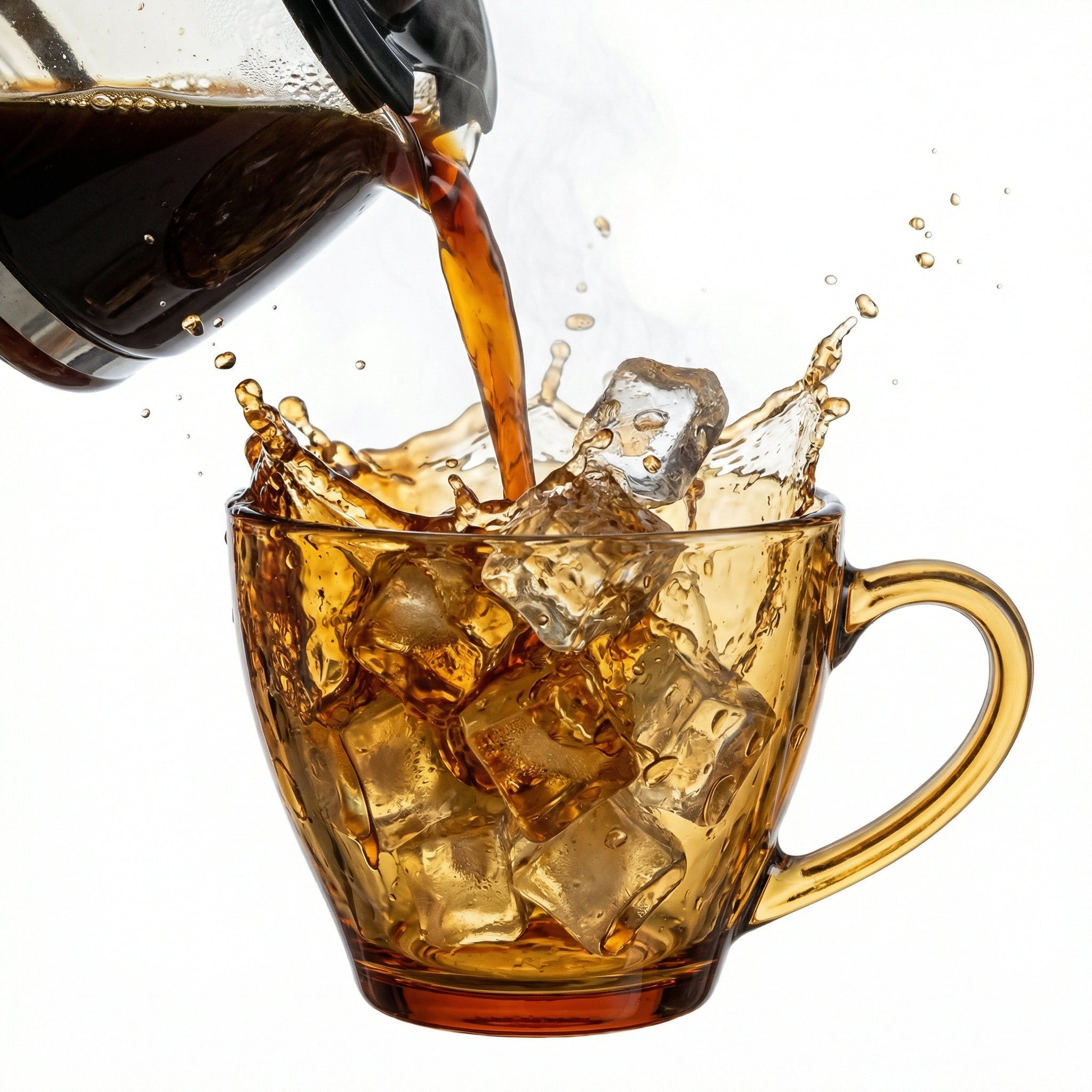 Sola & Sienna Glow 8 oz amber high borosilicate glass coffee cup and 6.3 inch saucer set for espresso and latte