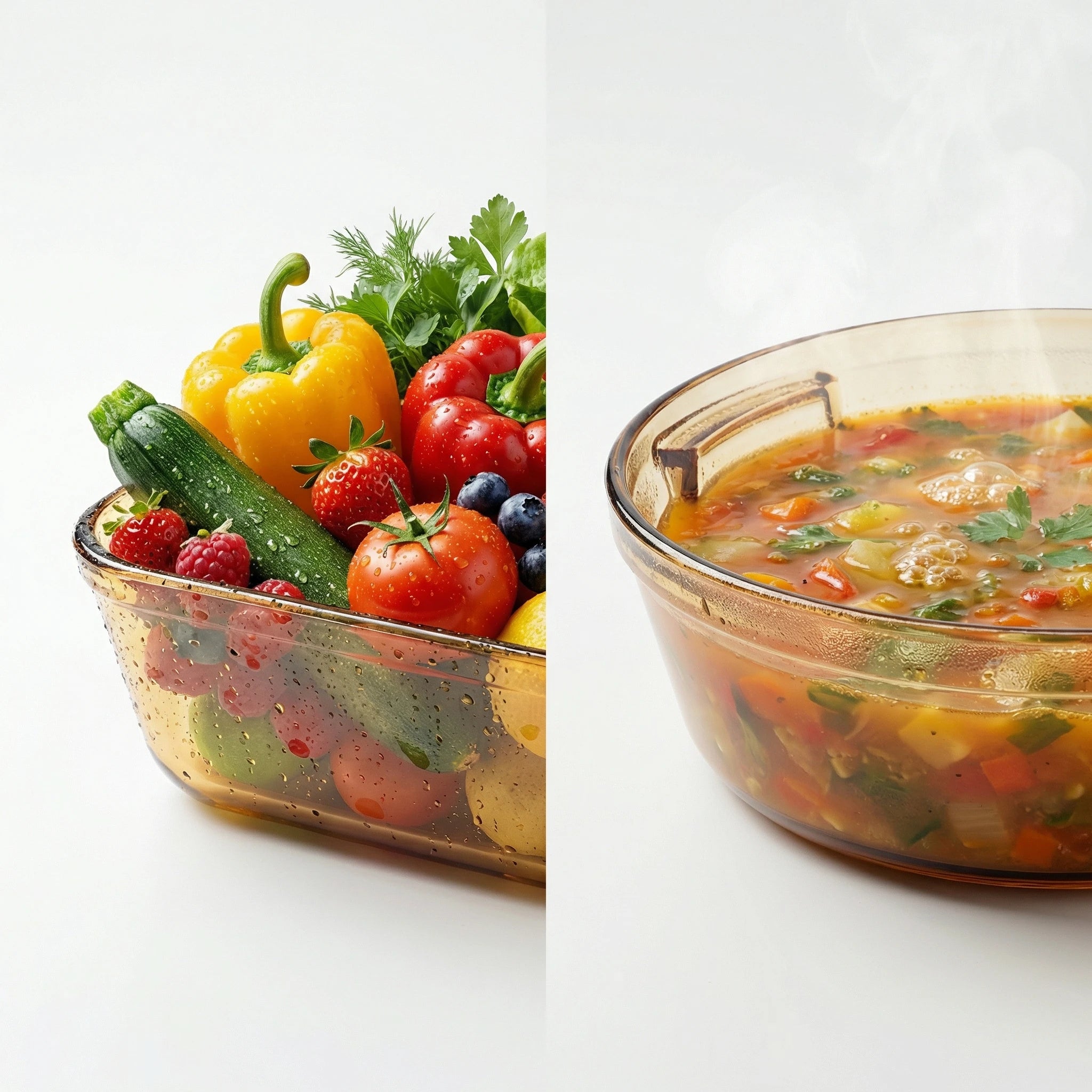 Sienna Glow round and square amber glass baker made of heat-resistant high borosilicate glass.SOLA & SIENNA.