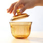 Sienna Glow Amber Glass Mini Casserole Pot with Lid