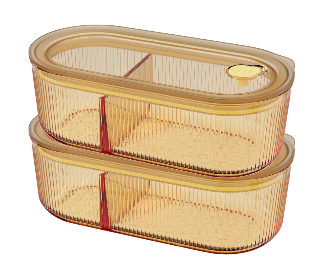 Oval Ribbed Food Container