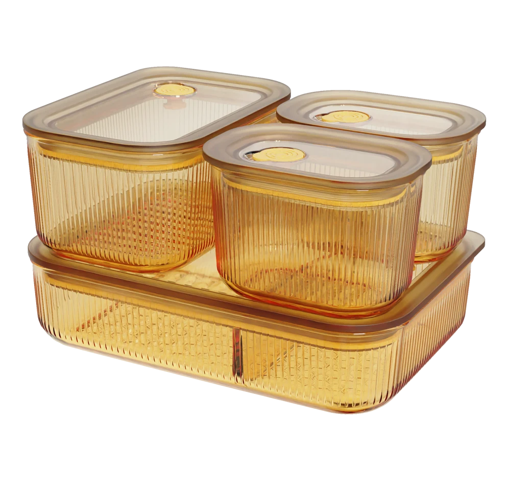 Rectangular Ribbed Food Container