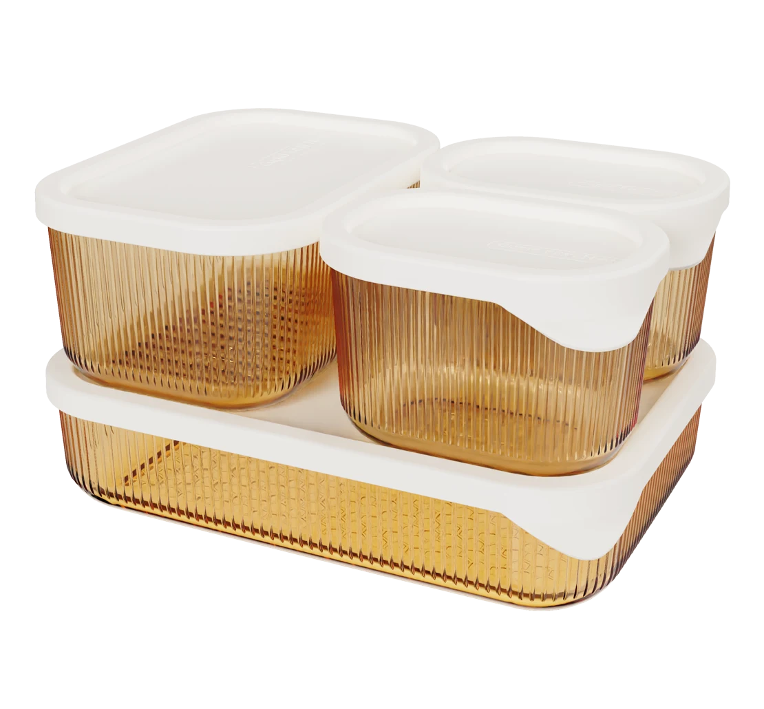 Rectangular Ribbed Food Container