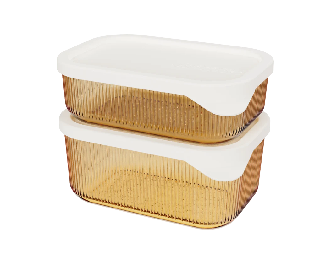Rectangular Ribbed Food Container