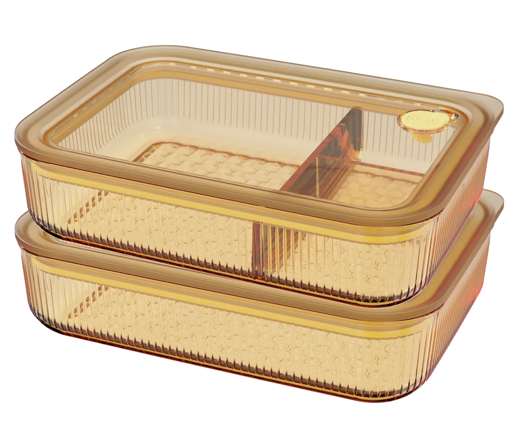 Rectangular Ribbed Food Container