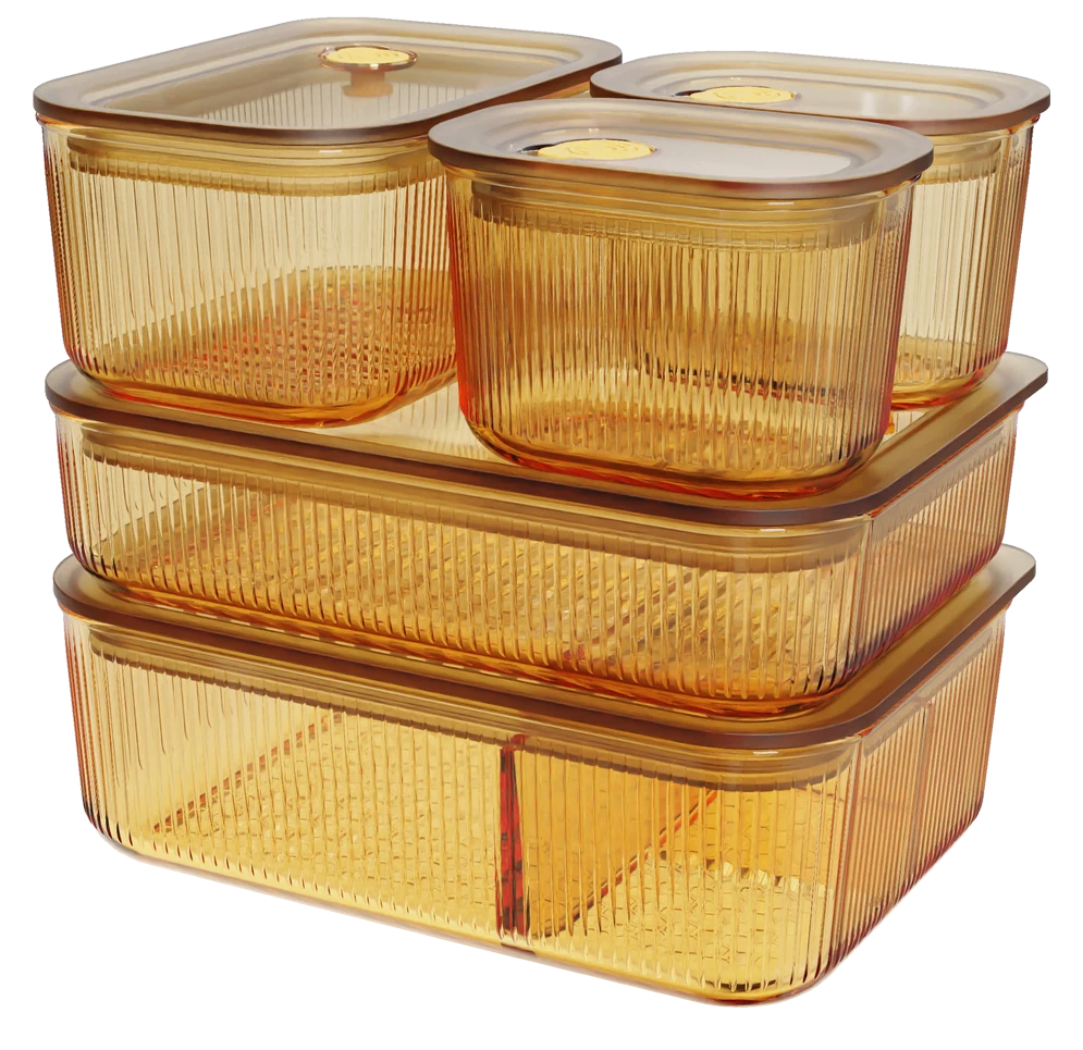 Rectangular Ribbed Food Container