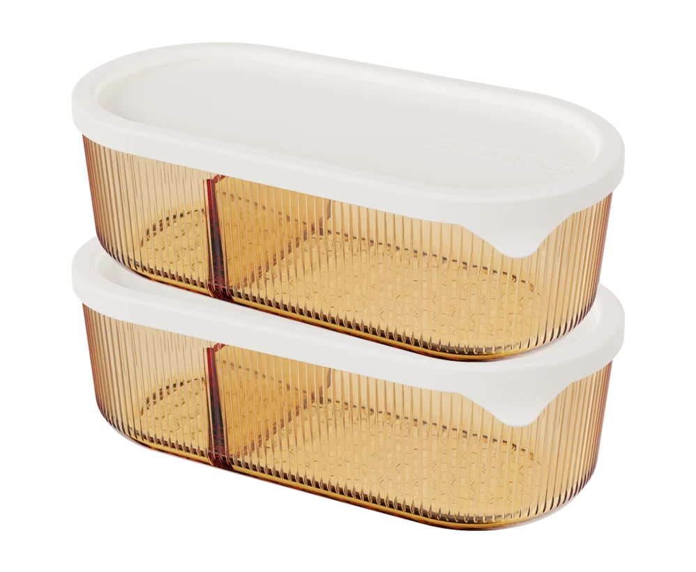 Oval Ribbed Food Container