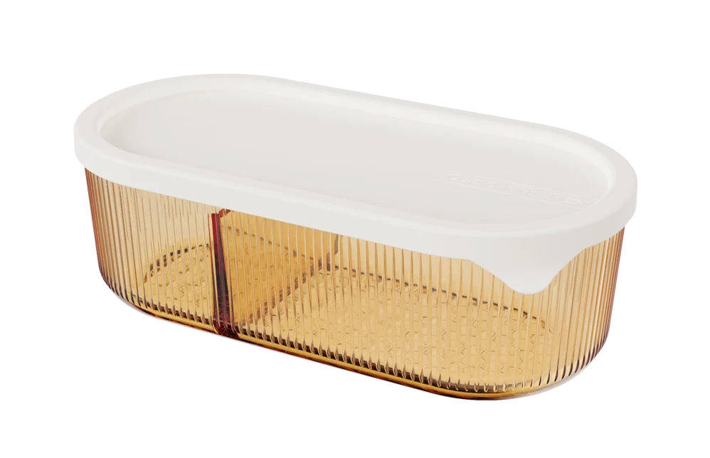 Oval Ribbed Food Container