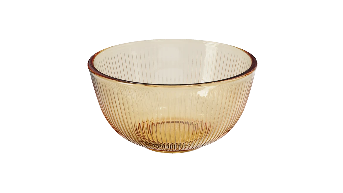 Ribbed Glass Bowl