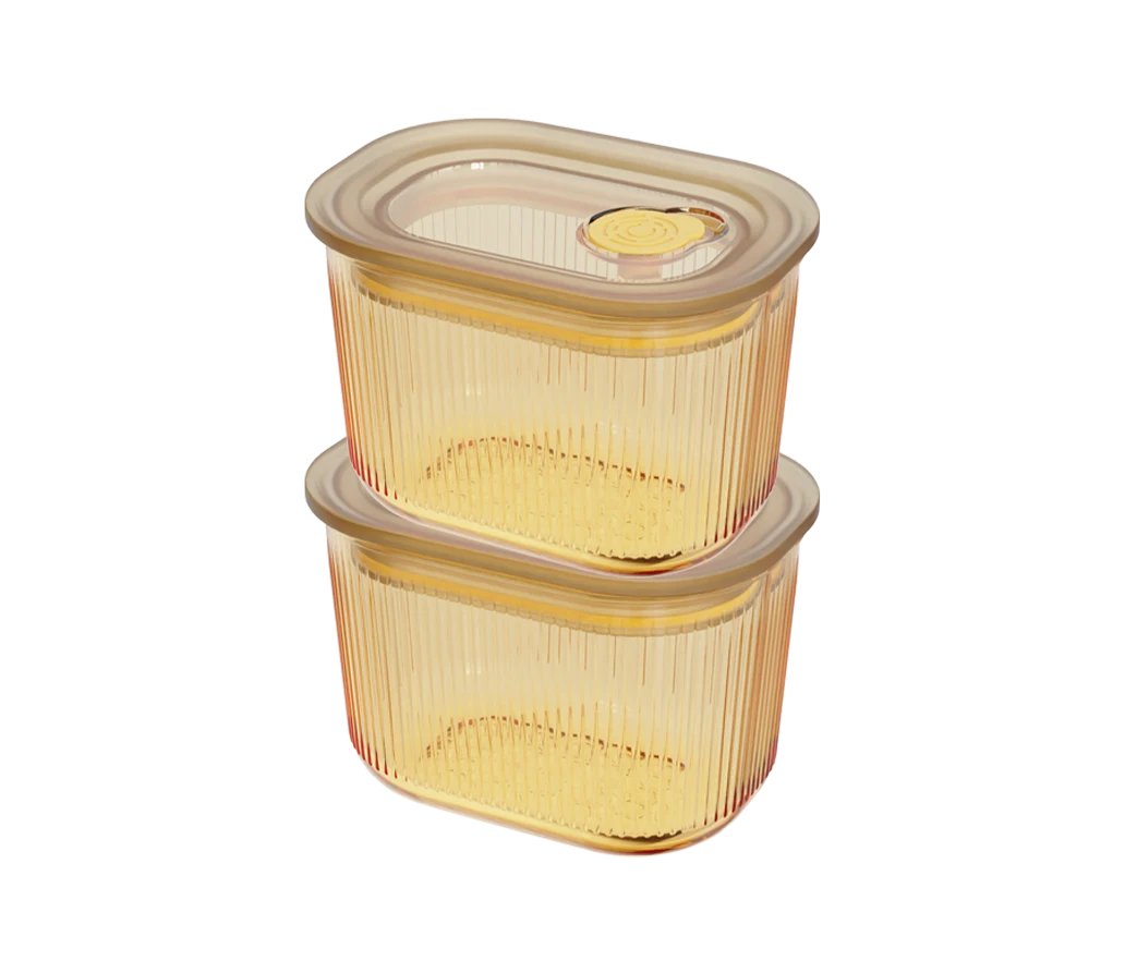 Rectangular Ribbed Food Container