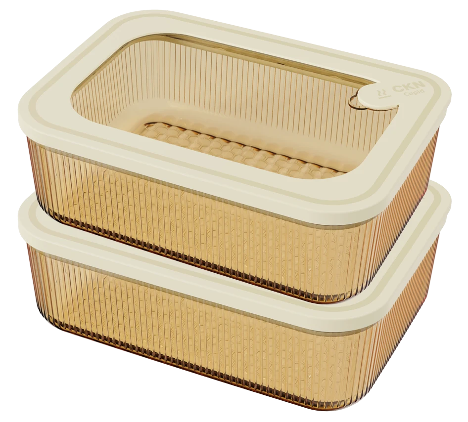 Rectangular Ribbed Food Container