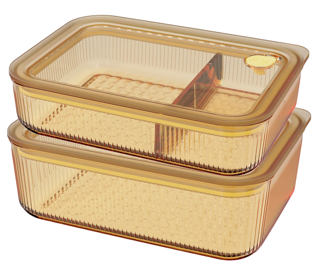 Rectangular Ribbed Food Container