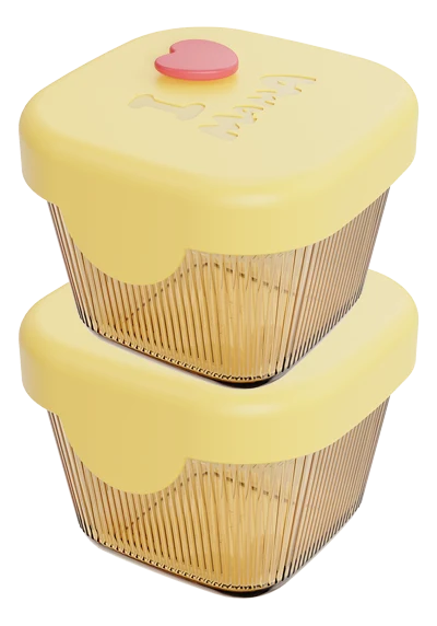 Square Ribbed Food Container