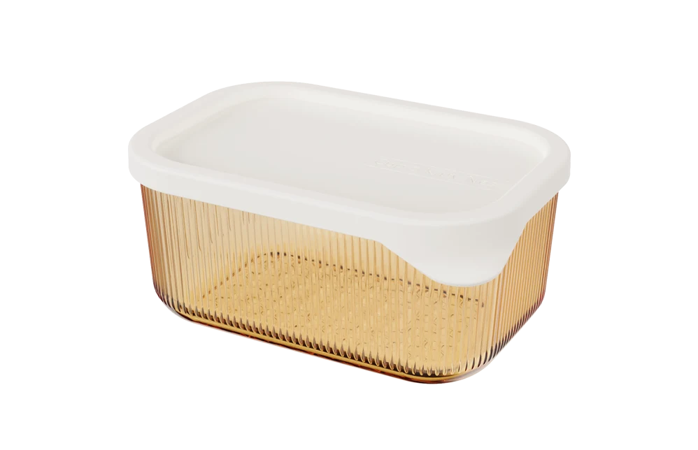Rectangular Ribbed Food Container