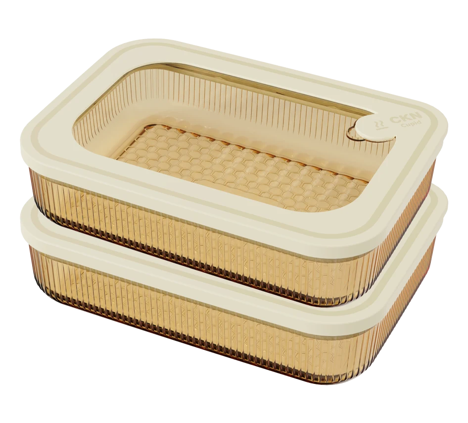 Rectangular Ribbed Food Container