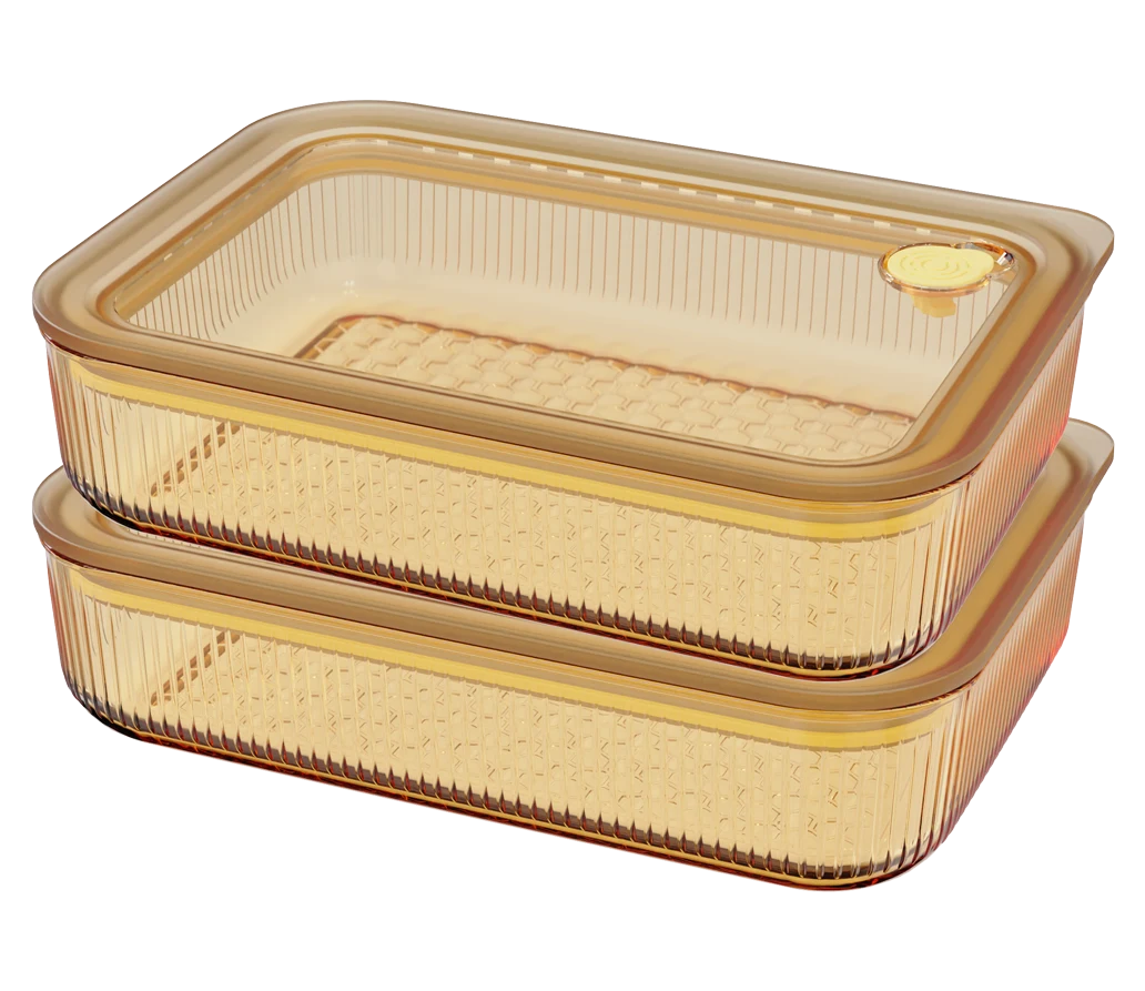 Rectangular Ribbed Food Container