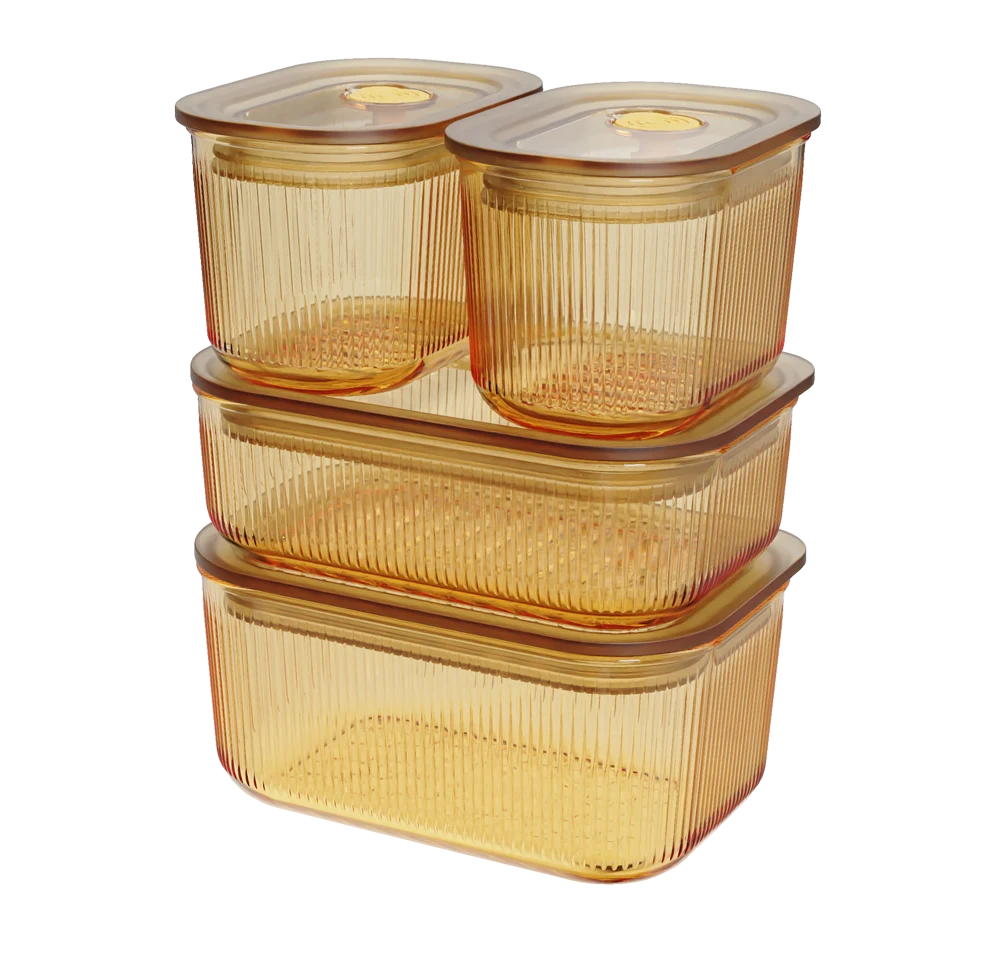 Rectangular Ribbed Food Container