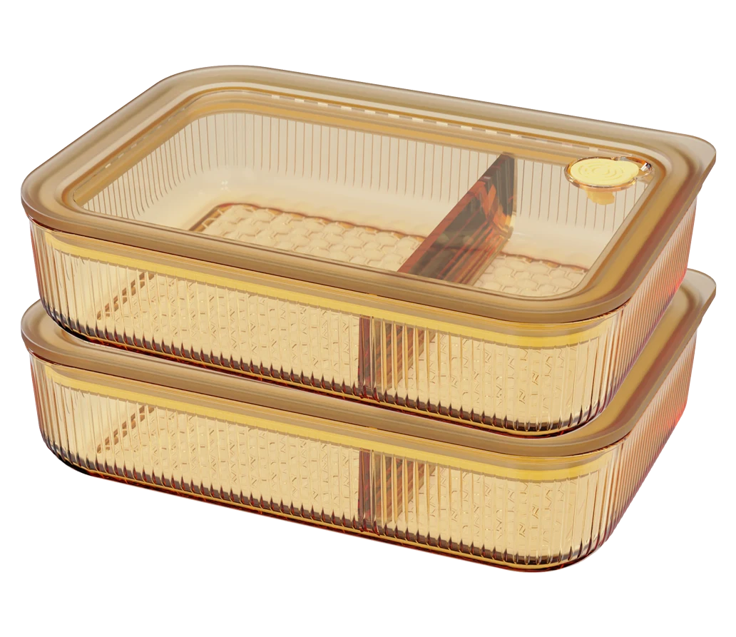 Rectangular Ribbed Food Container
