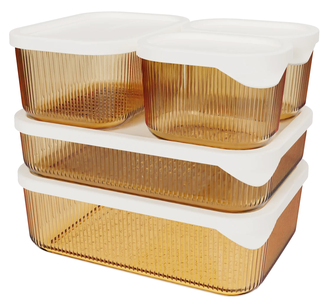Rectangular Ribbed Food Container
