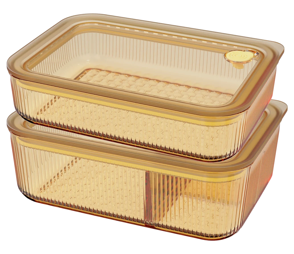 Rectangular Ribbed Food Container
