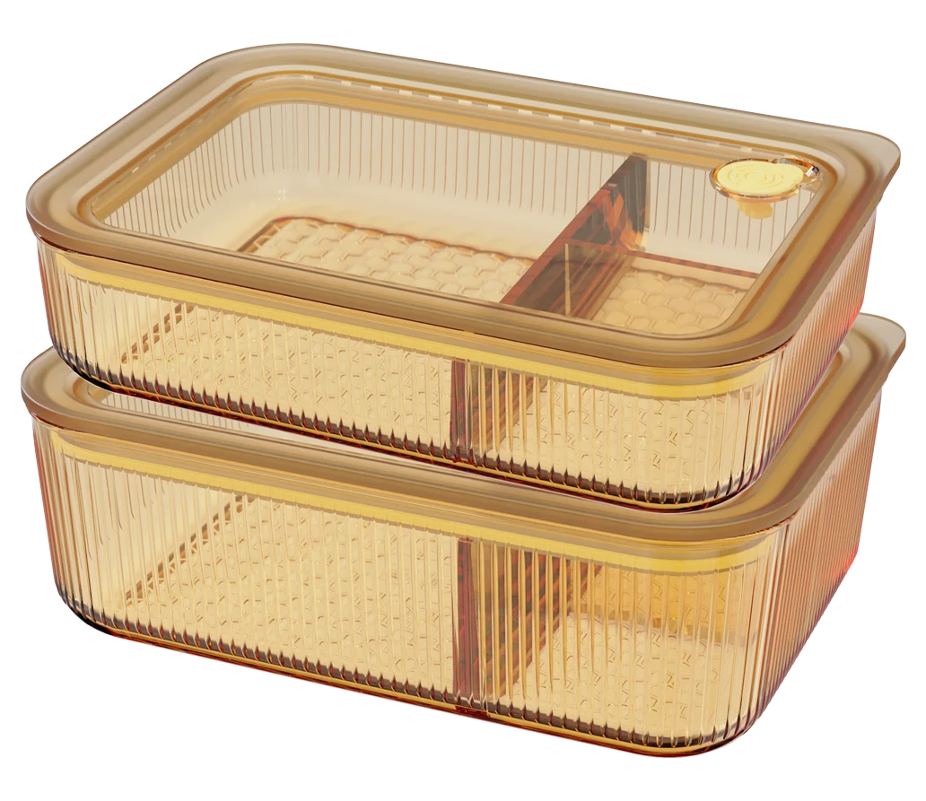 Rectangular Ribbed Food Container