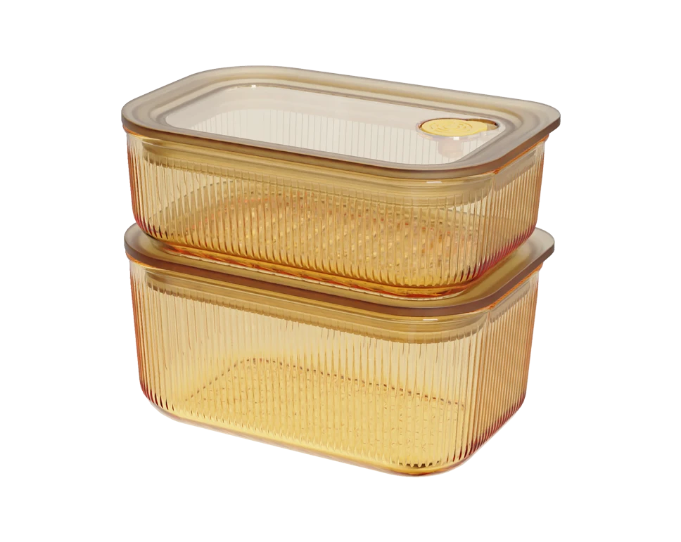 Rectangular Ribbed Food Container
