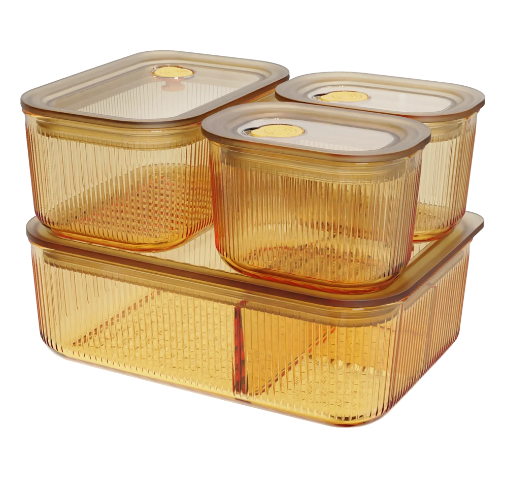 Rectangular Ribbed Food Container
