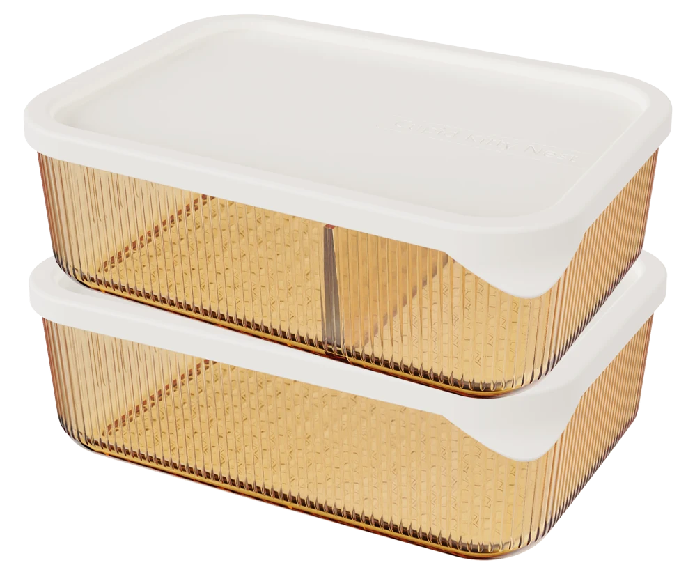 Rectangular Ribbed Food Container