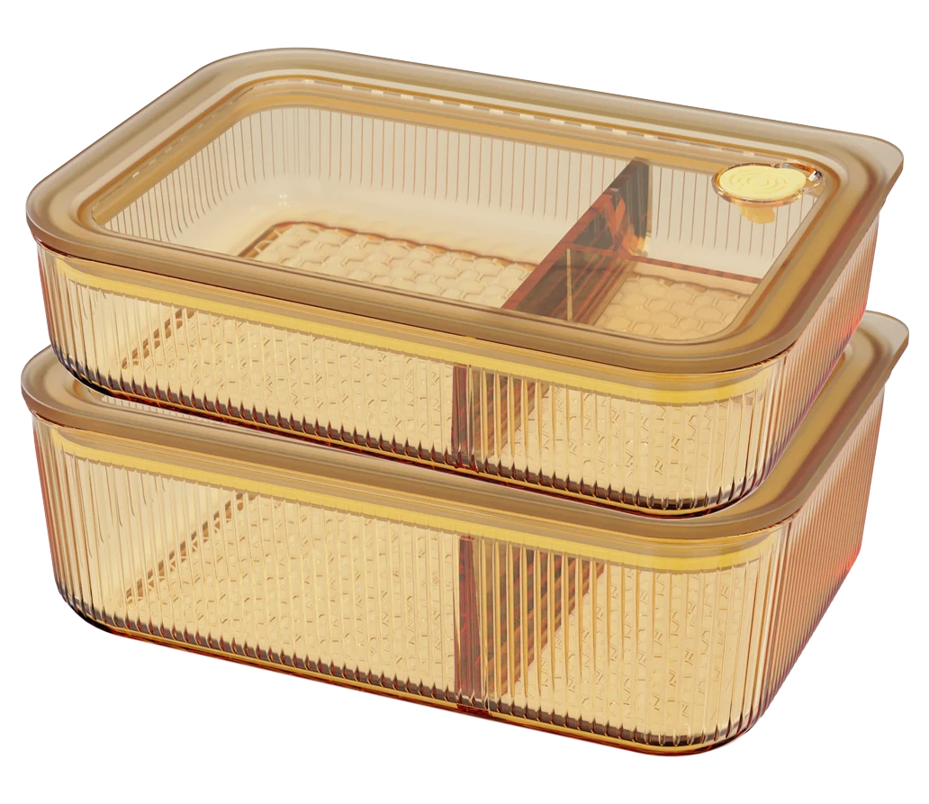 Rectangular Ribbed Food Container