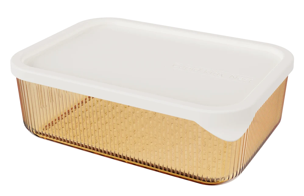 Rectangular Ribbed Food Container