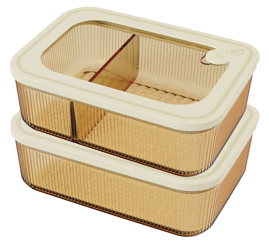 Rectangular Ribbed Food Container