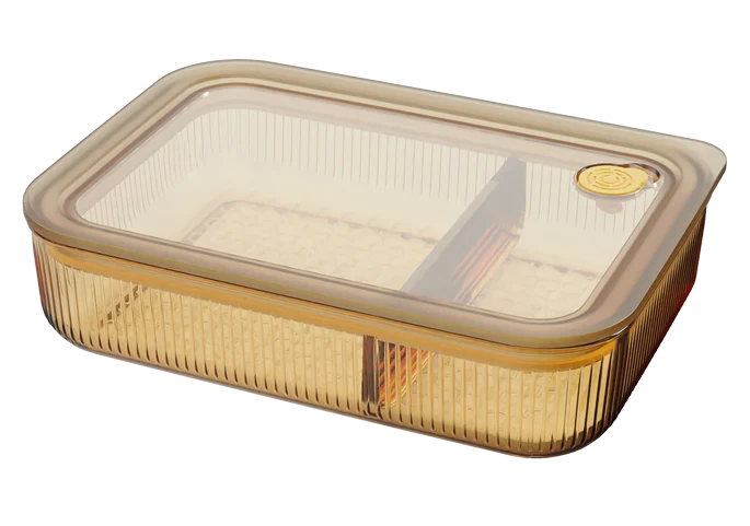 Rectangular Ribbed Food Container