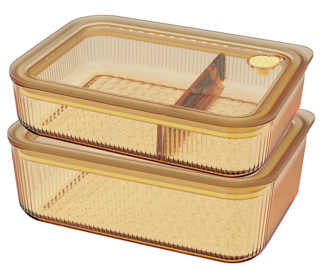Rectangular Ribbed Food Container