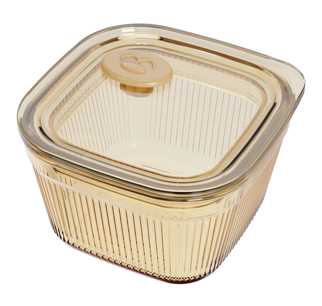 Square Ribbed Food Container