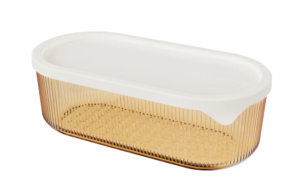 Oval Ribbed Food Container