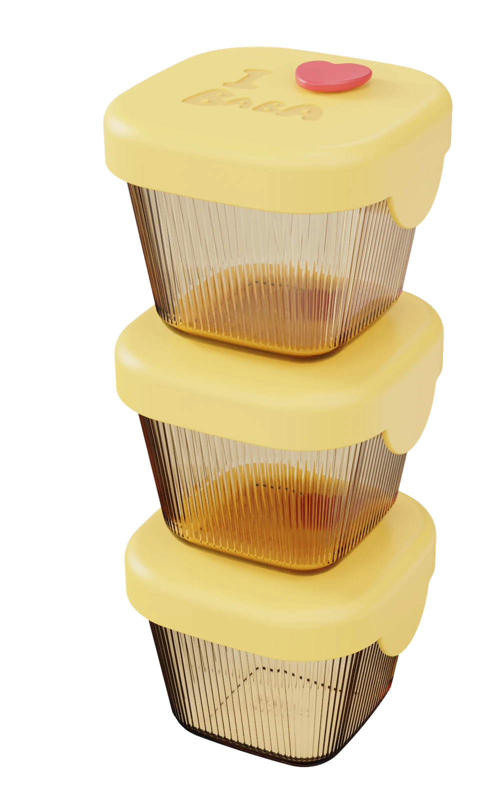 Square Ribbed Food Container