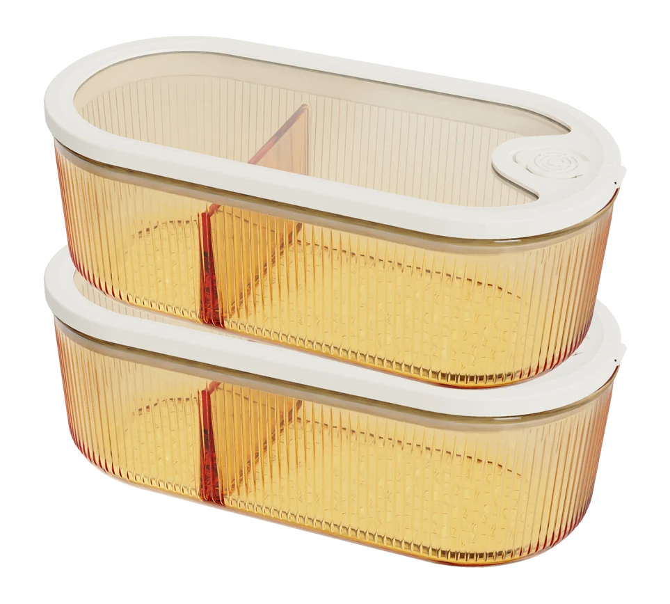 Oval Ribbed Food Container