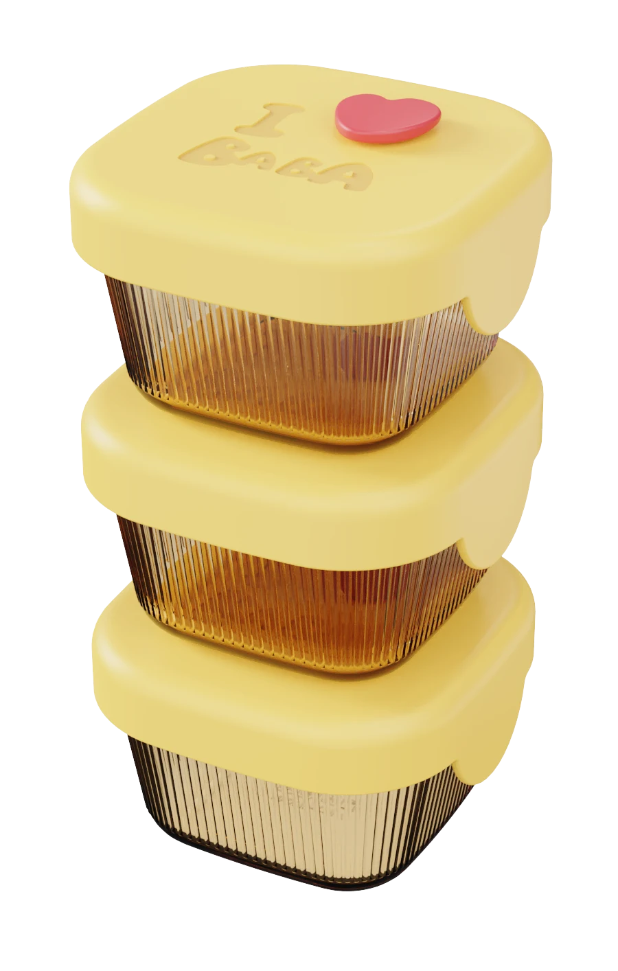 Square Ribbed Food Container