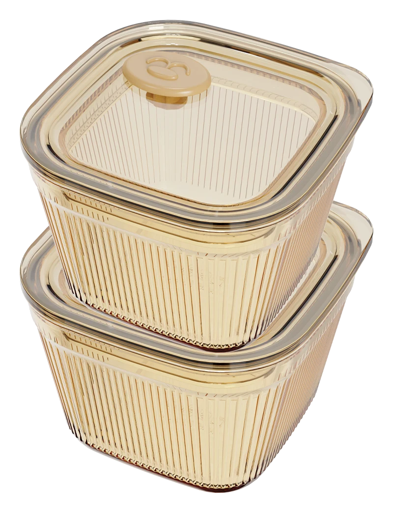 Square Ribbed Food Container