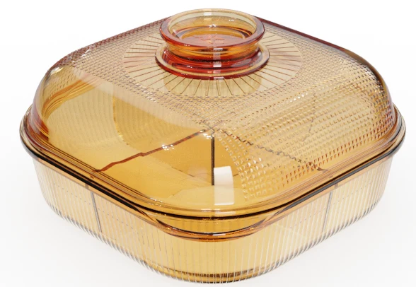 Square Ribbed Food Container