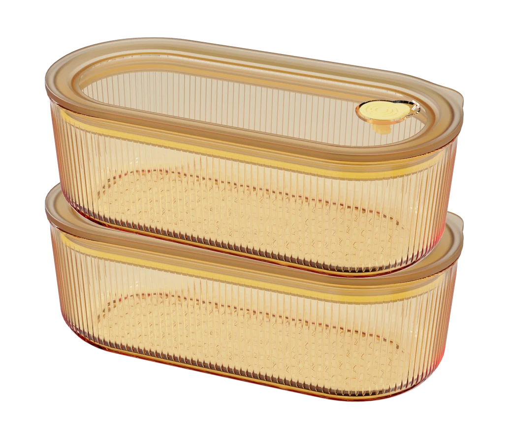 Oval Ribbed Food Container