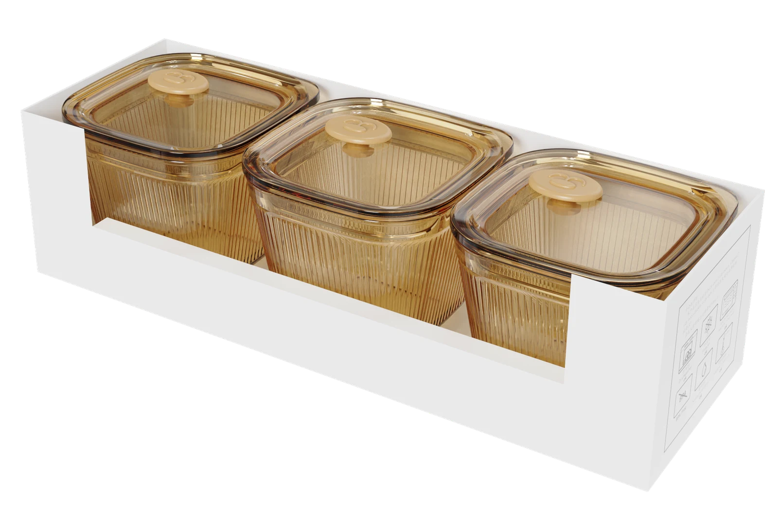 Square Ribbed Food Container