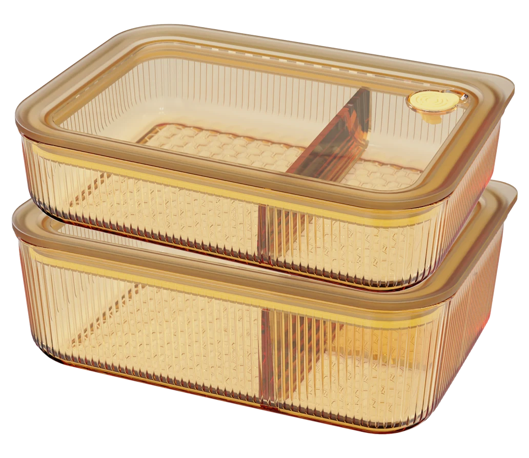 Rectangular Ribbed Food Container