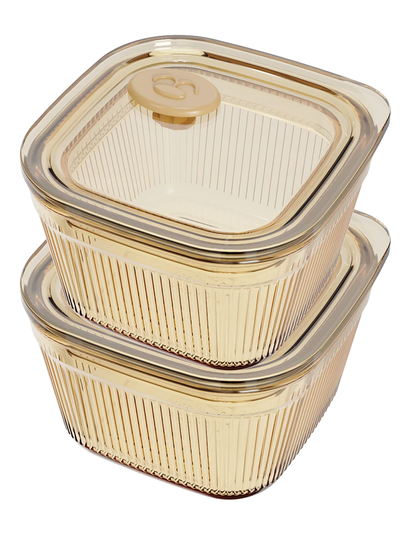 Square Ribbed Food Container
