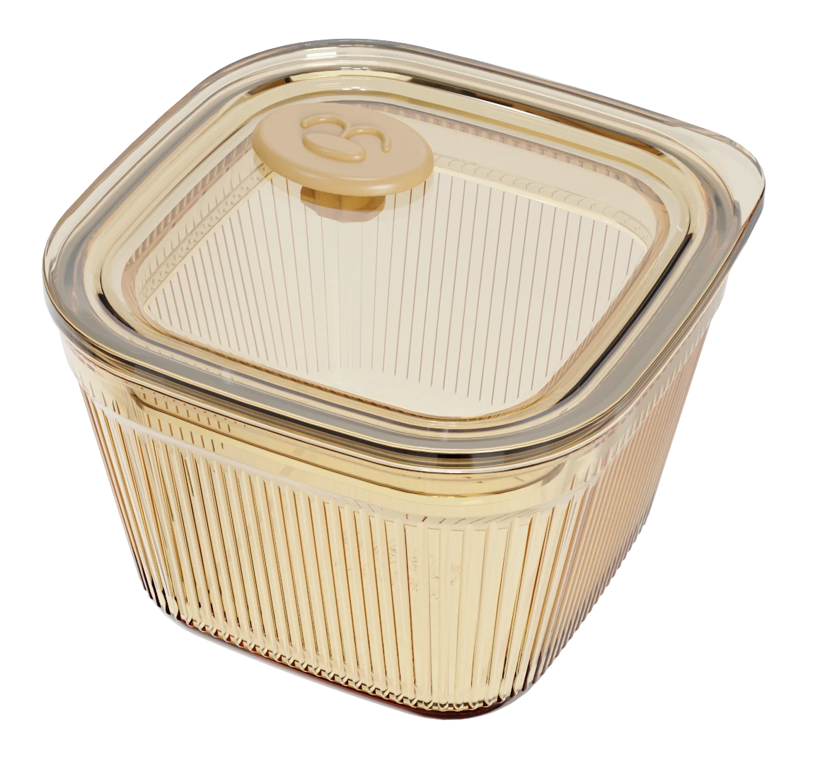 Square Ribbed Food Container