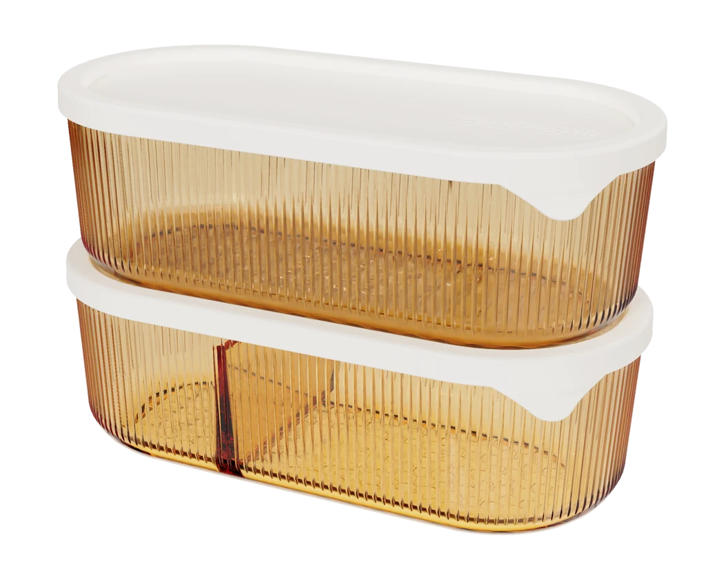 Oval Ribbed Food Container