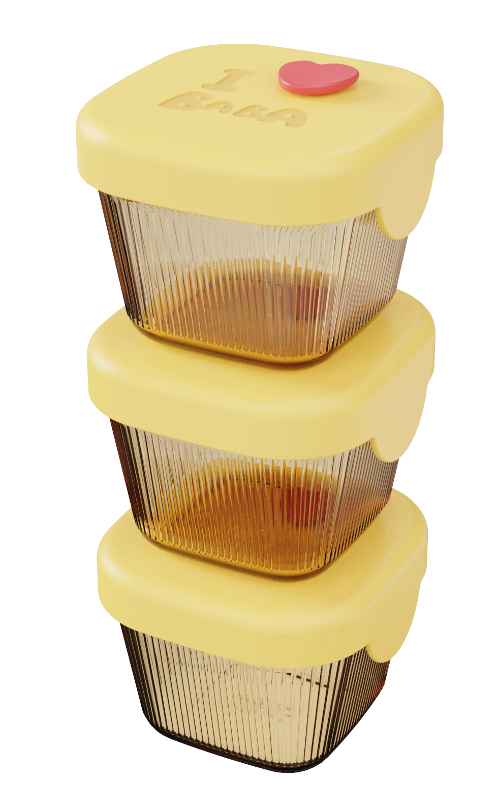 Square Ribbed Food Container
