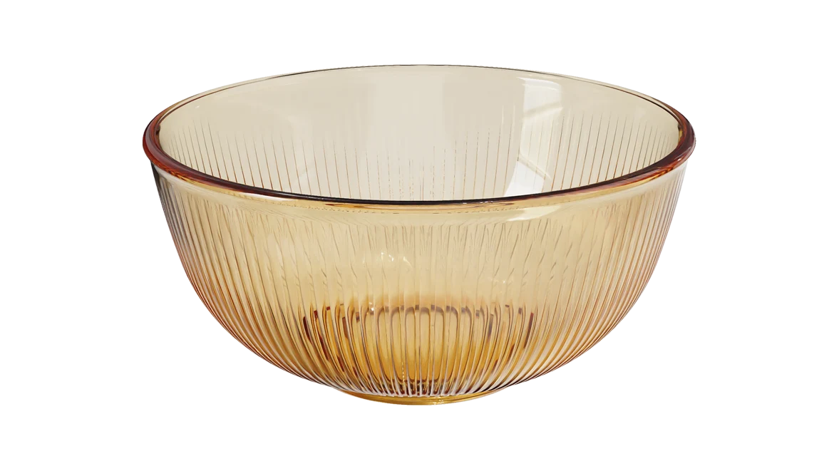 Ribbed Glass Bowl